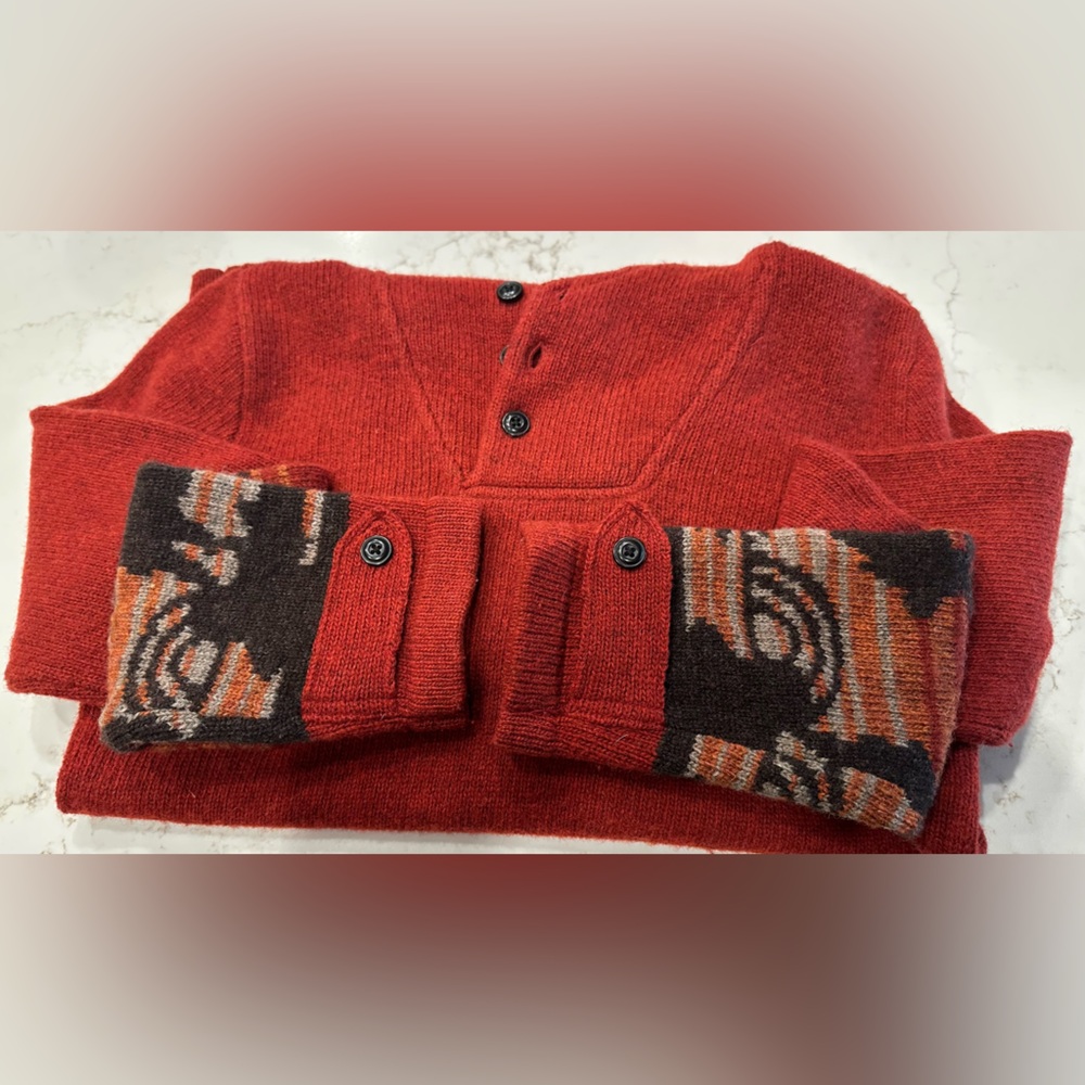 Kids Ralph Lauren Rust/Brown/Black Hooded Sweater with Moose Design - Picture 4 of 7